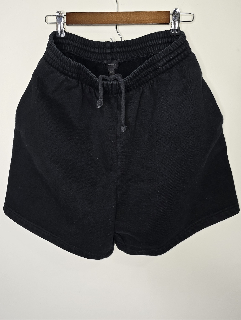 SKIMS Black Cozy Thick Cotton Shorts with Drawstring Waist Size Medium